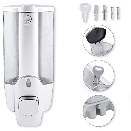 eco nature Dispensador o Dosificador de Jabón Gel o Champú Liquido para Pared de Ducha o Baño 350 ML