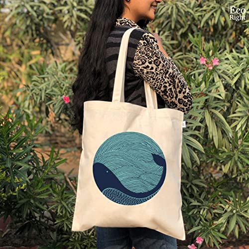 Eco Right Grande canvas bolsa tela para la compra, bolsos mujer bandolera, bolsa de viaje, Playa, Viajes Uso bolsos mujer, bolsa regalo para alumnos