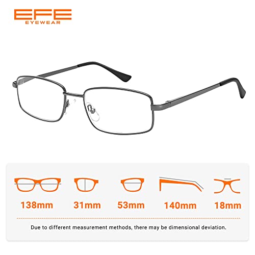 EFE Gafas de Lectura Hombres Mujeres 4-Pack Diseño de Bisagra de Resorte con Montura de Gafas de Metal Ligeros Cómodos 2.5