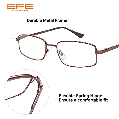 EFE Gafas de Lectura Hombres Mujeres 4-Pack Diseño de Bisagra de Resorte con Montura de Gafas de Metal Ligeros Cómodos 2.5