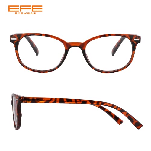 EFE Gafas de Lectura Presbicia Valor Pack 5 Hombre Mujer Unisex con Diseño de Patrón de Templo de Moda Buena Vision Anti Luz Azul Calidad Bisagras de Resorte Lectores 3.5