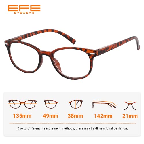 EFE Gafas de Lectura Presbicia Valor Pack 5 Hombre Mujer Unisex con Diseño de Patrón de Templo de Moda Buena Vision Anti Luz Azul Calidad Bisagras de Resorte Lectores 3.5