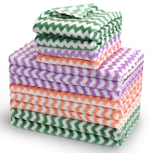 EigPluy 12 Piezas Paño de Microfibra para Limpieza,Toallas de Cocina Superabsorbente,25x25cm,Colores Mezclados