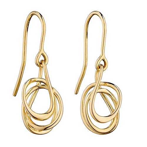 Elements Gold Yellow Gold Plain Wire Wrap Earrings GE2233