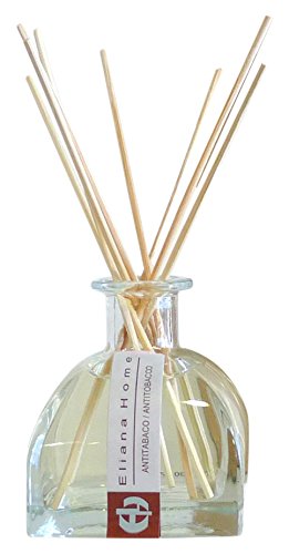 Eliana Home Difusor con Varillas de 100 ml antitabaco, Aceites Esenciales aromatizados, 6.50x6.50x16.00 cm