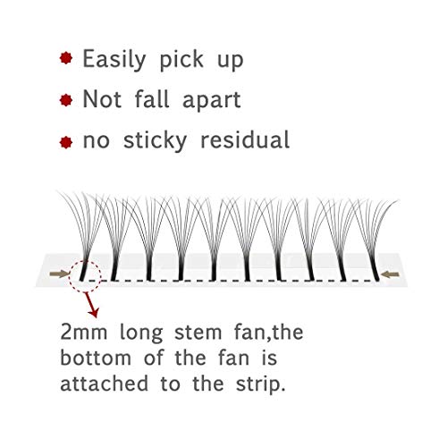 EMEDA Extensiones de pestañas de volumen 4D D Curl 0.10 Bandeja de mezcla 9mm 10mm 12mm 14mm .10 Extensiones de pestañas 3D Bandejas Fan prefabricado Pestañas de racimo ruso (4D 0.10 mix)