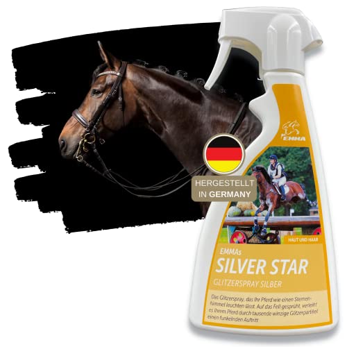 EMMA Spray de Brillo para Caballos Spray de Cola y Crin con Brillo Plata I Spray de Crin en Plata I Cuidado del Caballo I Abrigo Brillo I Spray de Pelo I 500 ml