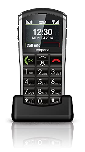 Emporia Pure - Teléfono móvil (5,08 cm (2"), FSTN, Single SIM, gsm, 900, 1800 MHz, Polifónico) Negro, Gris