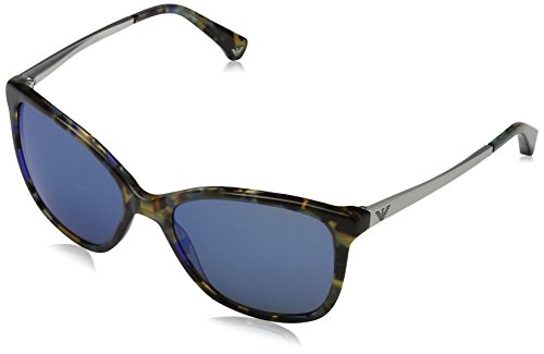 Emporio Armani 0EA4025 Gafas de Sol, Havana Spot Blue, 55 Unisex-Adulto