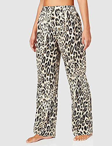 Emporio Armani All Over Print Viscose Set de Pijama, Mujer, Beige (Huella Animal), L