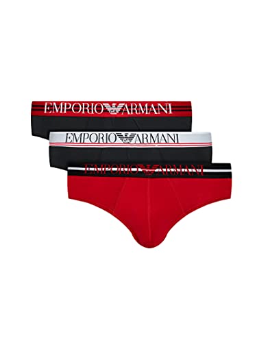 Emporio Armani Cinturilla Mixta Bañador , Hombre, Negro/Rojo (Negro/Cereza), S