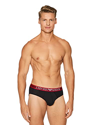 Emporio Armani Cinturilla Mixta Bañador , Hombre, Negro/Rojo (Negro/Cereza), S