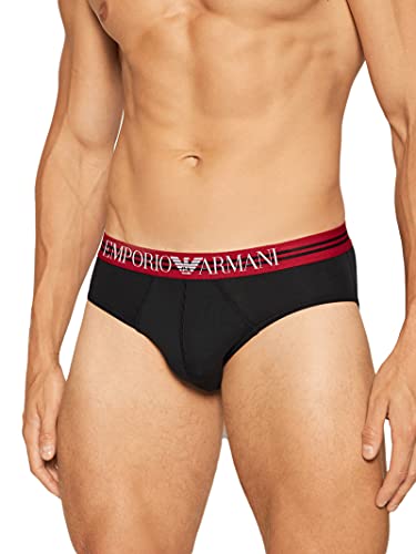 Emporio Armani Cinturilla Mixta Bañador , Hombre, Negro/Rojo (Negro/Cereza), S