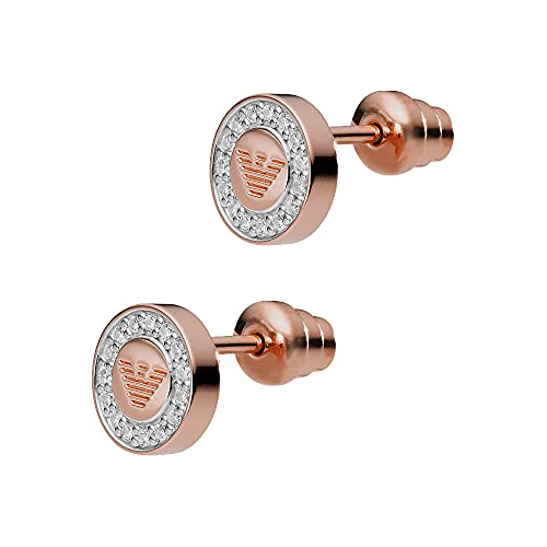 Emporio Armani EG3054221 – Pendientes para Hombre, de plata 925, abulón Mate, Blanco, tallado redondo