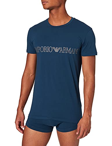 Emporio Armani Megalogo Camiseta y Trunk, Hombre, Azul (Abyss), S