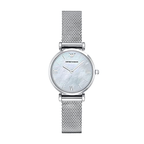 Emporio Armani Reloj Analógico para Mujer de Cuarzo AR1955 Plata