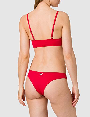 Emporio Armani Swimwear Top & Brazilian Brief Bikini Light Logo Set, Red, M para Mujer