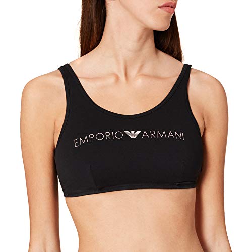 Emporio Armani Underwear Bralette Bra Iconic Logoband Sujetador, Negro, S para Mujer