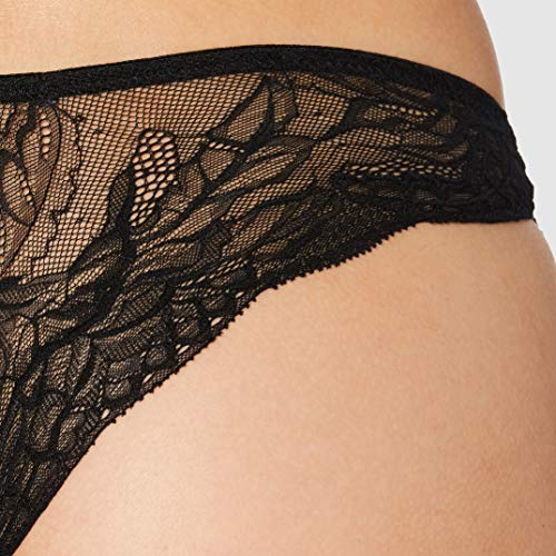 Emporio Armani Underwear Brazilian Brief Virtual Lace Ropa Interior, Mujer, Negro, M