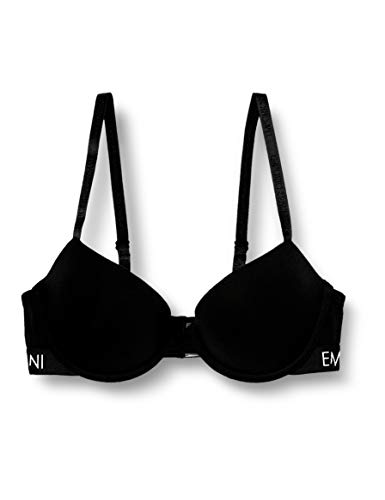 Emporio Armani Underwear Iconic Cotton Sujetador Push Up, Mujer, Negro, 36C