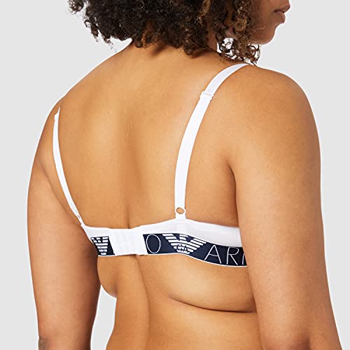 Emporio Armani Underwear Push Up Bra Iconic Logoband Sujetador, Blanco, 36 para Mujer