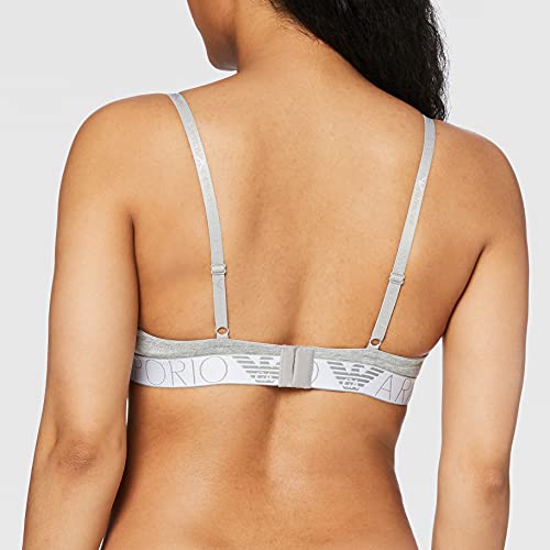 Emporio Armani Underwear Push Up Bra Iconic Logoband Sujetador, Gris Claro, 100C para Mujer