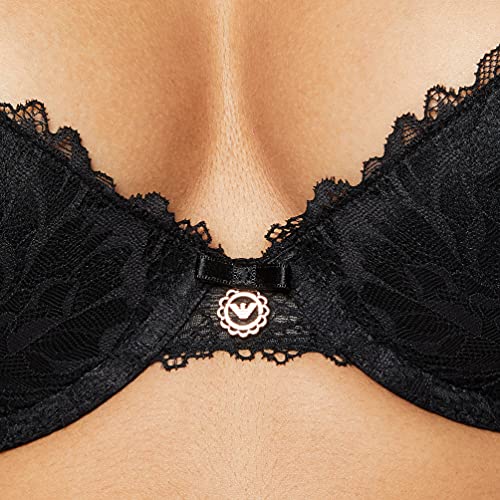 Emporio Armani Underwear Push Up Bra Remov.Pads 2 Loop Eternal Lace Sujetador, Negro, 90B para Mujer