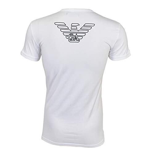 Emporio Armani Underwear V Neck T-Shirt Big Eagle Top de Pijama, Hombre, Blanco (Blanco 00010), S