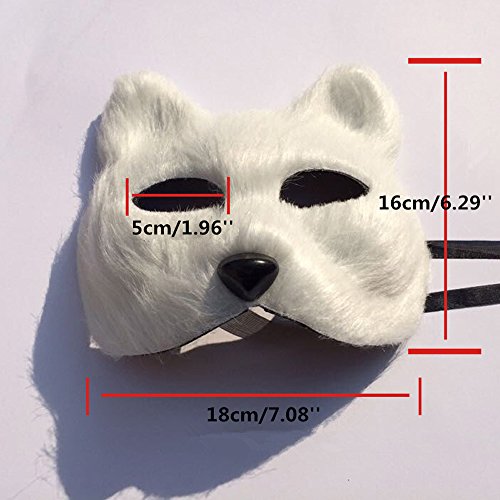 EQLEF White Mascara Zorro Face Mask Costume Pro para la Fiesta de Disfraces de Halloween