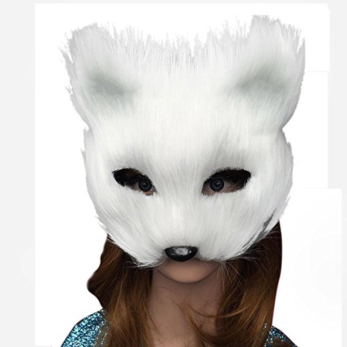 EQLEF White Mascara Zorro Face Mask Costume Pro para la Fiesta de Disfraces de Halloween