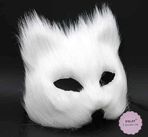 EQLEF White Mascara Zorro Face Mask Costume Pro para la Fiesta de Disfraces de Halloween