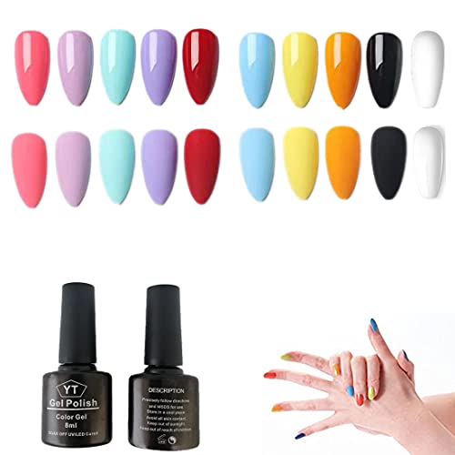 Esmalte Semi-permanente para Uñas kit,10 Colors Gel Nail Polish Set 8ml Juego de Gel de Esmalte de Uñas