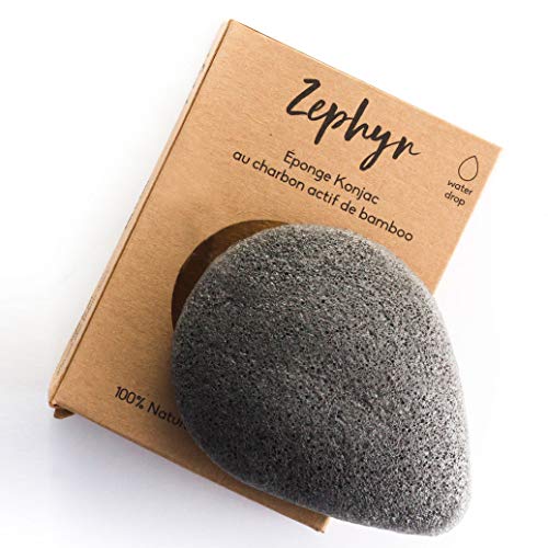 Esponja Konjac Zephyr® • Para la Cara con Carbón Activo de Bambú