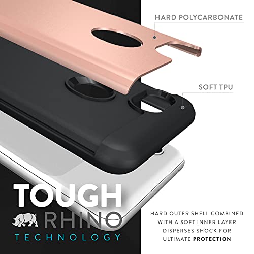 Estuche Google Pixel 3, TUDIA [Serie Merge] Protección Extrema para Trabajo Pesado/Estuche Rígido para Teléfono con Cortes Dobles Y Corte Fino para Google Pixel 3 (Oro Rosa)