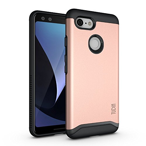 Estuche Google Pixel 3, TUDIA [Serie Merge] Protección Extrema para Trabajo Pesado/Estuche Rígido para Teléfono con Cortes Dobles Y Corte Fino para Google Pixel 3 (Oro Rosa)