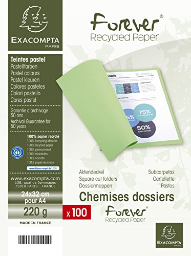 Exacompta 410002E - Lote de 100 Subcarpetas Forever® 250, Color Crema