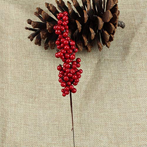 EXCEART 8 Unids Navidad Ramas de Bayas de Pino Artificiales Ramas de Bayas Rojas de Navidad Arreglos Florales Adornos Decorativos Vides para La Fiesta en Casa Manualidades