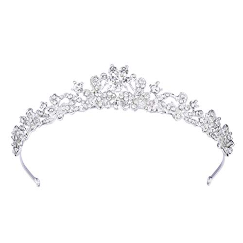 EXCEART de Diamantes de Imitación de Flores de Reina Tiara Tiara de Diamantes de Imitación de Lujo de Diamantes de Imitación de Boda Tiaras para Novia Boda