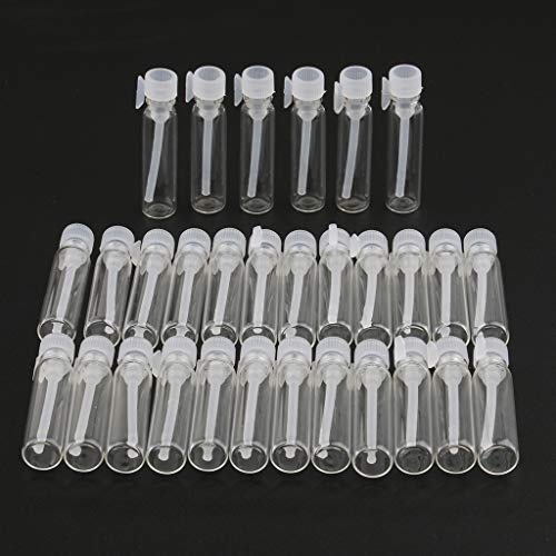 F Fityle 150 Piezas 1 Ml Botella de Vidrio Transparente Frascos de Frasco Líquidos Frascos de Muestra de Perfume