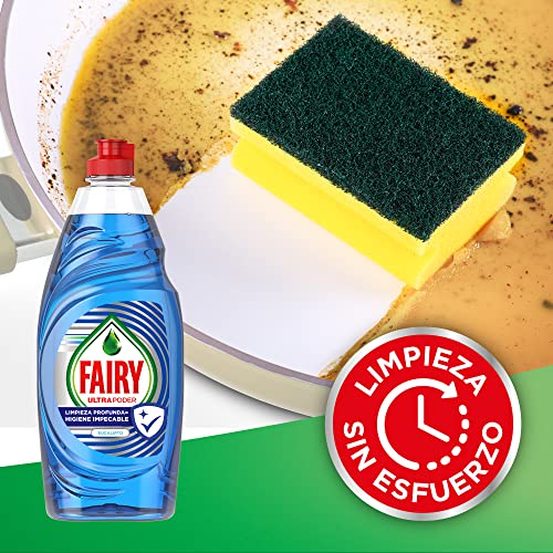 Fairy Ultra Poder Lavavajillas Líquido a Mano Limpieza Profunda, 4L (8 X 500 ML), Aroma a Eucalipto