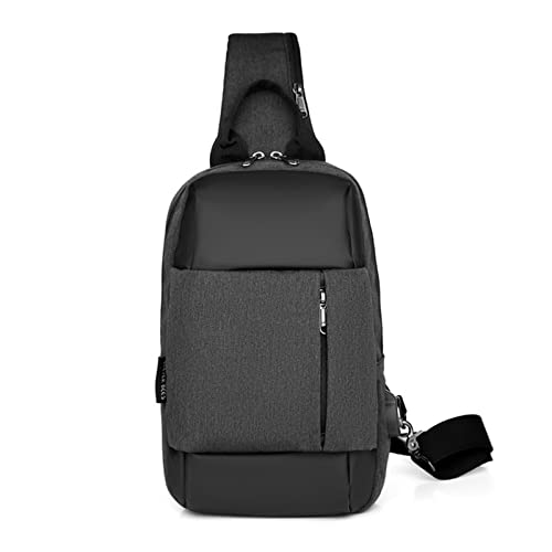 FANDARE Ultraligero Bolso Pecho Casual Sling Crossbody Bag con USB Hombre Mujer Bolsos Cruzados Bandoleras Cruzada Mochilas Bolsas de automoción Viaje Deportes Ciclismo Montañismo Daypacks Negro