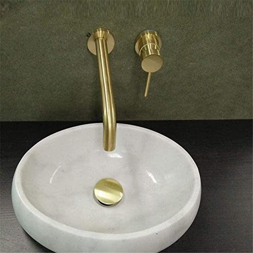 Faucet Brushed Gold Basin Faucet Solid Brass Bathroom Wall Spout Bathtub Shower Mixer Tap Spout For Lavatary Sinks