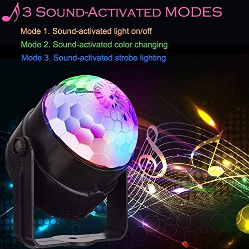 FIMEI Luces Discoteca 2 PCS, Bola Discoteca Activadas por Sonido con Control Remoto Luces de Fiesta 7 Colores RGB Mágica Iluminación de Efecto para KTV Navidad Fiesta Boda Discoteca DJ