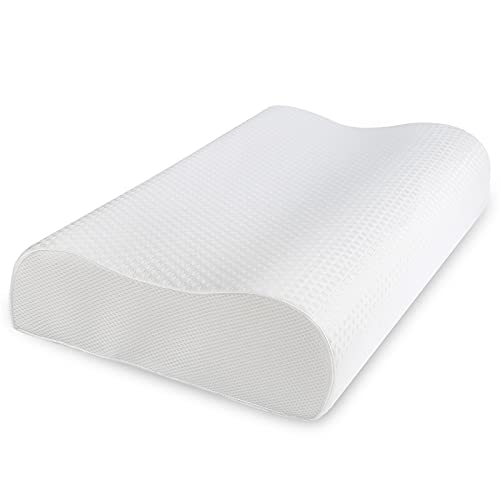 Findigit Almohada de Espuma Viscoelástica para Dolores Cervicales, Almohada Ortopédica con Espuma Viscoelástica,Funda de Extraíble y Lavable 60 * 35CM