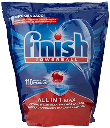 Finish Powerball All In 1 Max Pastillas Para El Lavavajillas Todo En 1 Formato 110 Unidades + Triplo Abrillantador Lavavajillas Pack De 3 Unidades X 800 Ml 480 Lavados