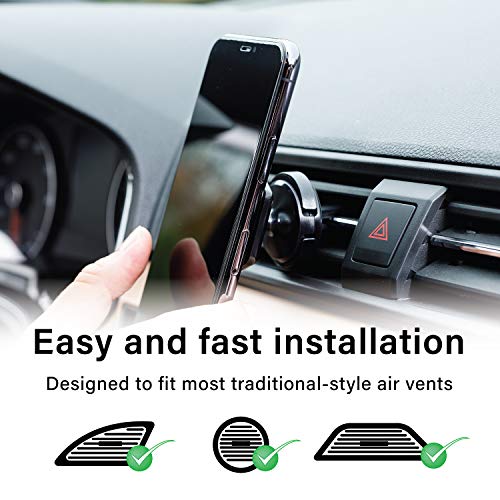 FIXED Soporte magnético para teléfono móvil para coche Icon Air Vent para coche, diseñado para girar 360 grados para una fácil instalación, ventilación con 6 imanes y 2 placas de metal