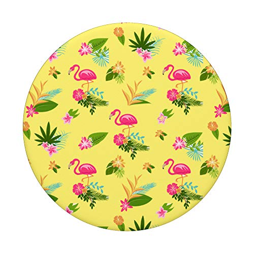 Flamingo flower Pink Tropical Decor PopSockets PopGrip: Agarre intercambiable para Teléfonos y Tabletas