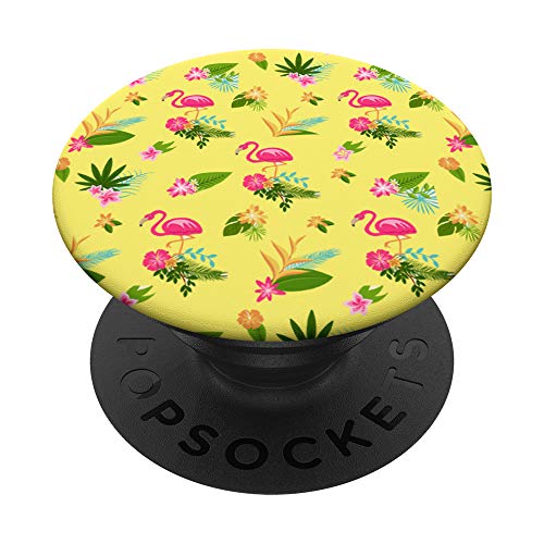 Flamingo flower Pink Tropical Decor PopSockets PopGrip: Agarre intercambiable para Teléfonos y Tabletas