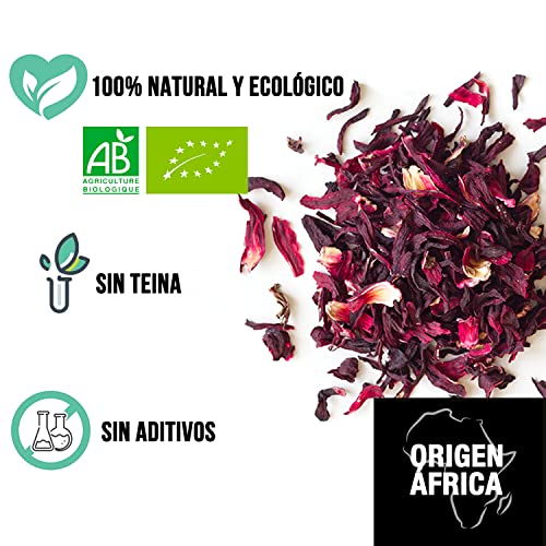 🌺 Flor de Jamaica BIO 200g | Flor de Hibisco Ecológico por Te Frio, Agua de Jamaica, Infusion | Te de Hibisco organico por Dieta Detox Drenante