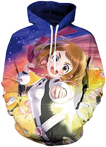 FLYCHEN Mujer Sudaderas con Capucha Manga Japonesa My Hero Academia Impresión 3D All Might Manga Larga - Meng 02 - S